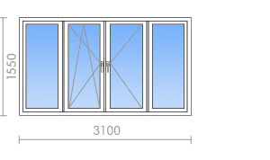 Теплое остекление лоджии 3,1 метра