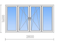 Теплое остекление лоджии 2,8х1.6 метра