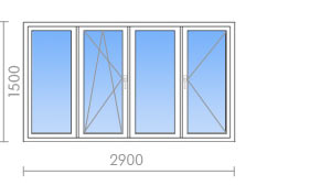 Теплое остекление лоджии 2,9 метра