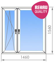Двухстворчатое окно в 1-515/9Ш