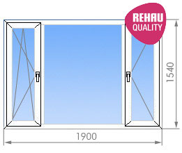 Трехстворчатое окно в И-700А
